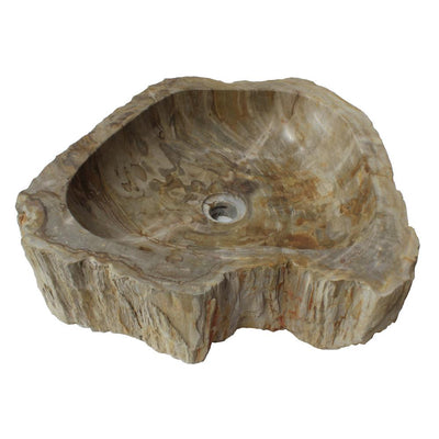 Eden Bath Natural Stone Mid-Sized Vessel Sink in Petrified Wood - Super Arbor