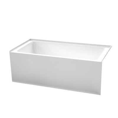 Grayley 60 in. L x 30 in. W Acrylic Right Hand Drain Rectangular Alcove Bathtub in White with Chrome Trim - Super Arbor