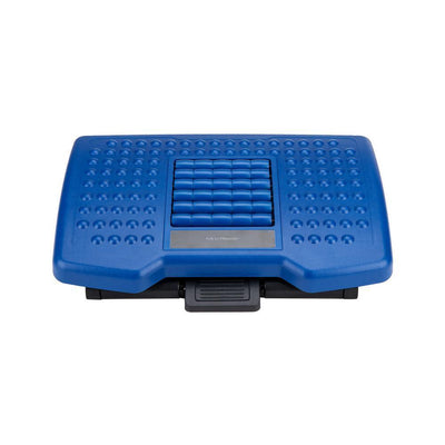 Blue Adjustable Height Ergonomic Foot Rest with Massage Rollers - Super Arbor