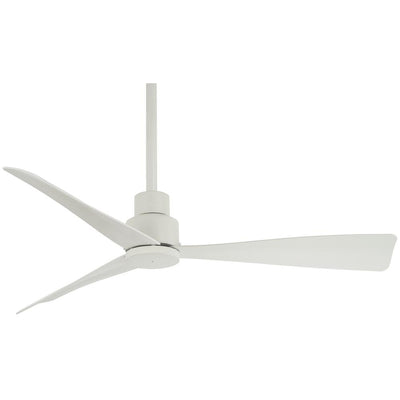 Simple 44 in. Indoor/Outdoor Flat White Ceiling Fan with Remote Control - Super Arbor