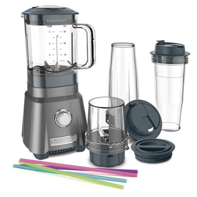 Hurricane 32 oz. 3-Speed Brushed Chrome Compact Juicing Blender - Super Arbor