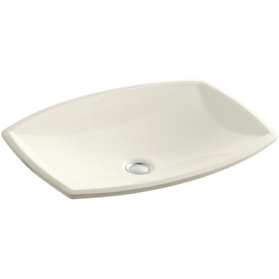 KOHLER Kelston Vitreous China Undermount Bathroom Sink with Overflow Drain in Biscuit with Overflow Drain - Super Arbor