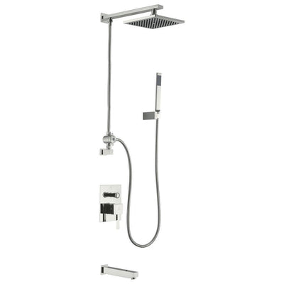 Byne Single-Handle 1-Spray Tub and Shower Faucet with Sprayer Wand in Brushed Nickel (Valve Included) - Super Arbor