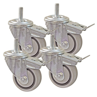 3 in. Dual Locking Caster Set (Set of 4) - Super Arbor