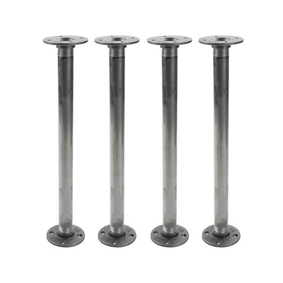 1 in. x 1.5 ft. L Black Steel Pipe Flange Table Leg Kit (Set of 4)