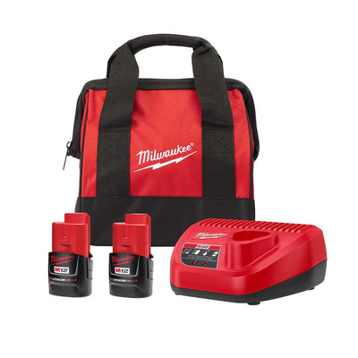 M12 12-Volt Lithium-Ion Starter Kit with Two 2.0 Ah Battery Packs and Charger - Super Arbor
