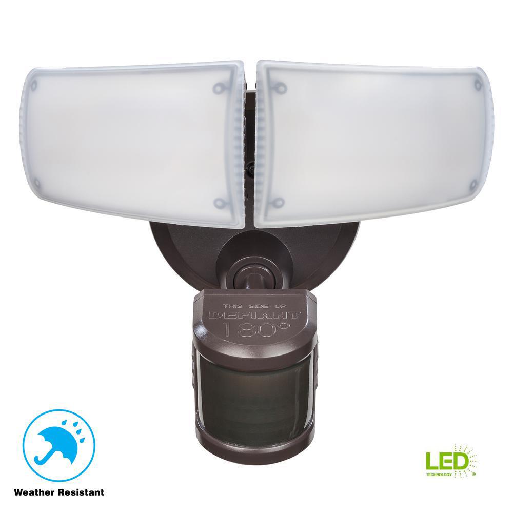 Defiant 180-Degree Bronze Motion Activated Outdoor Integrated LED