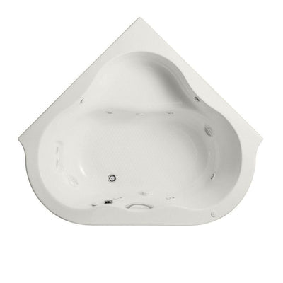 EverClean 77 in. Acrylic Corner Drop-in Whirlpool Bathtub in White - Super Arbor