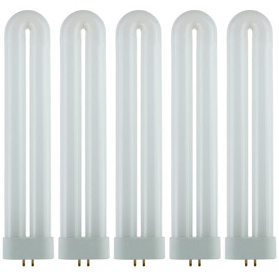 9 in. 18-Watt U-Bent T6 FUL 4-Pin GX10Q CFL Fluorescent Tube Light Bulb, Black Light (5-Pack) - Super Arbor