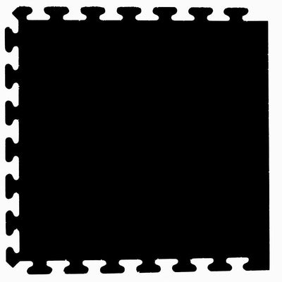 Solid Black 24 in. x 24 in. Finished Side Recycled Rubber Floor Tile (16 sq. ft./ case)