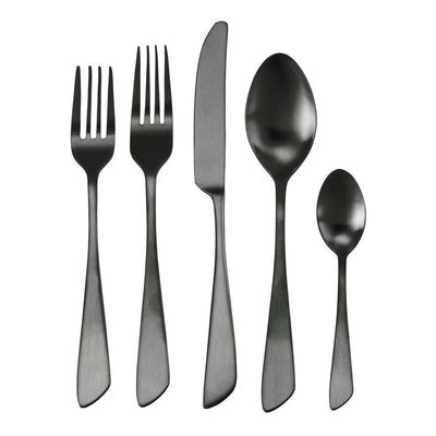 Gibbous 20-Piece Black Stainless Steel Flatware Set (Service for 4) - Super Arbor