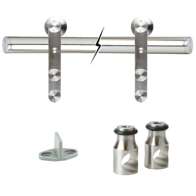 72 in. Stainless Steel Sliding Barn Door Track and Hardware Kit - Super Arbor