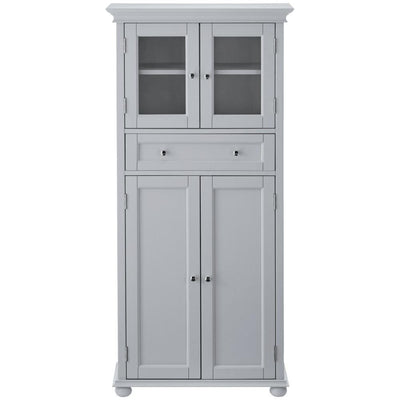 Hampton Harbor 25 in. W 4-Door Tall Cabinet in Dove Grey - Super Arbor