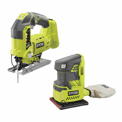 18-Volt ONE+ Lithium-Ion Cordless Orbital Jig Saw and 1/4 Sheet Sander with Dust Bag (Tools Only) - Super Arbor