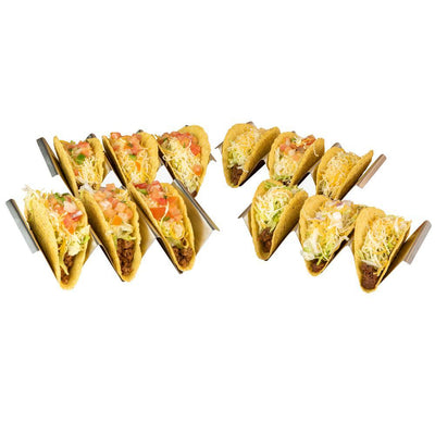 8.25 in. Stainless Steel Rectangular Taco Holder (Set of 4) - Super Arbor