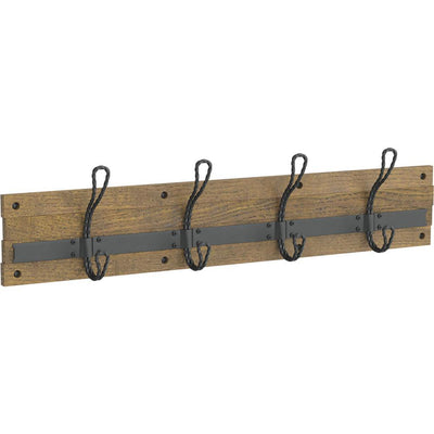 Rustic 27 in. L Brown and Black Hook Rail - Super Arbor