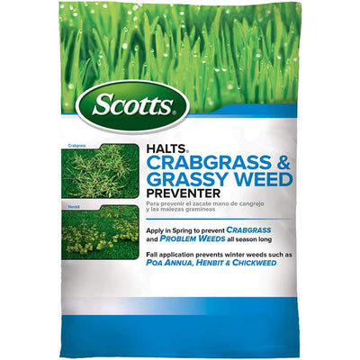 Scotts Halts 10.06 lbs. 5,000 sq. ft. Crabgrass and Grassy Weed Preventer - Super Arbor