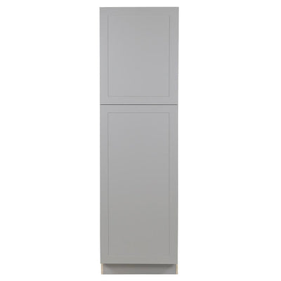 Cambridge Shaker Assembled 24 in. x 84 in. x 24 in. Pantry Cabinet with Adjustable Shelves in Gray - Super Arbor