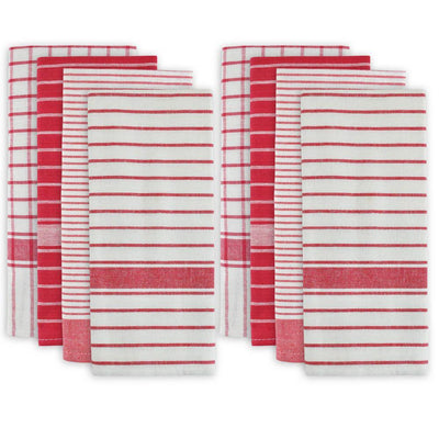 Red Cotton Basic Dish Towels (Set of 8) - Super Arbor