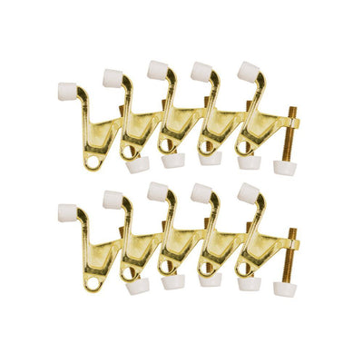 2-1/4 in. x 2-1/8 in. Polished Brass Jumbo Hinge Pin Door Stop Value Pack (10 per Pack) - Super Arbor