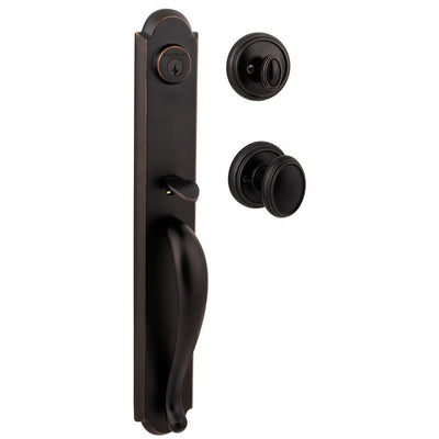 Prestige Bighorn Single Cylinder Venetian Bronze Door Handleset with Carnaby Door Knob Featuring SmartKey Security - Super Arbor