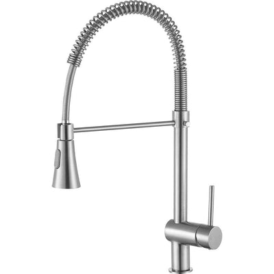 Carriage Single Handle Standard Kitchen Faucet in Brushed Nickel - Super Arbor