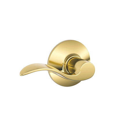 Schlage Accent Bright Brass Passage Lockset ANSI Grade 2 1-3/4 in.