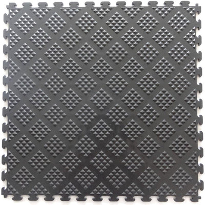 Norsk Multi-Purpose 18.3 in. x 18.3 in. Metallic Pewter PVC Garage Flooring Tile with Raised Diamond Pattern (6-Pieces)
