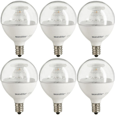 Sunlite 40-Watt Equivalent Clear Warm White G16.5 Dimmable LED Light Bulb (6-Pack) - Super Arbor