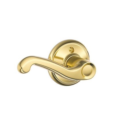 Flair Bright Brass Left Handed Dummy Door Lever - Super Arbor