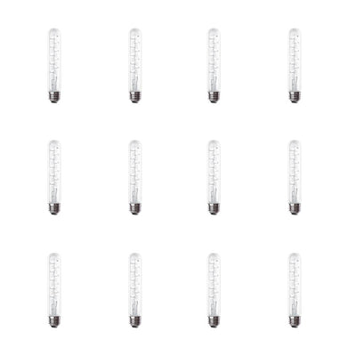 Feit Electric 40-Watt Equivalent T10 Dimmable LED Clear Glass Vintage Edison Large Light Bulb With Spiral Filament Daylight (12-Pack) - Super Arbor