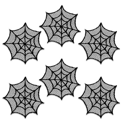 Spider Web 6 in. Black Doily (Set of 6) - Super Arbor