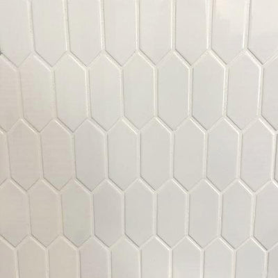 LuxeCraft White 11 in. x 12 in. Glazed Ceramic Picket Mosaic Tile (8.76 sq. ft./Case) - Super Arbor