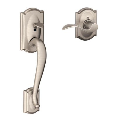 Camelot Satin Nickel Entry Door Handle Set with Accent Door Lever - Super Arbor