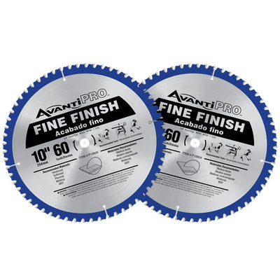10 in. x 60-Tooth Fine Finish Saw Blade (2-Pack) - Super Arbor