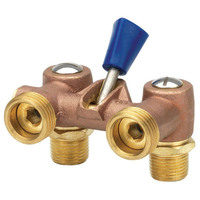 1/2 in. Brass MIP x MHT Front Operated Dual Washing Machine Valve - Super Arbor