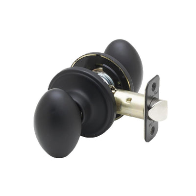 Egg Black Passage Hall/Closet Door Knob - Super Arbor