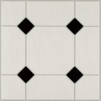 Armstrong Diamond Jubilee Black/White 12 in. x 12 in. Residential Peel and Stick Vinyl Tile Flooring (45 sq. ft. / case) - Super Arbor