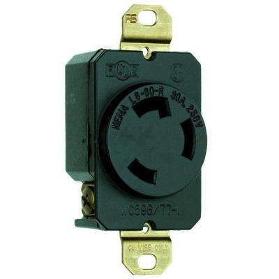 Legrand 
    30 Amp 250-Volt 3-Wire Grounding Locking Single Outlet - Black - Super Arbor