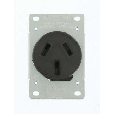 Leviton 
    50 Amp 125/250-Volt Shallow Flush Mounted Single Outlet, Black - Super Arbor