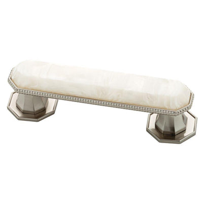 3 in. (76 mm) Center-to-Center Satin Nickel with Faux Capiz Insert Bar Drawer Pull - Super Arbor