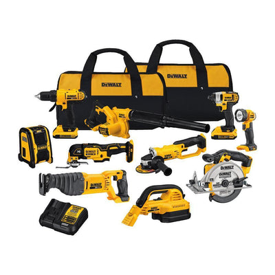 20-Volt Max Lithium-Ion Cordless Combo Kit (10-Tool) w/ (2) Batteries 2.0Ah, Charger & Tool Bag - Super Arbor