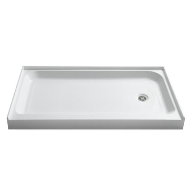 Tier 36 in. x 60 in. Single Threshold Shower Base in White - Super Arbor