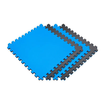 Norsk Blue/Black 24 in. x 24 in. EVA Foam Sport Multi-Purpose Reversible Interlocking Tile (36-Tile)