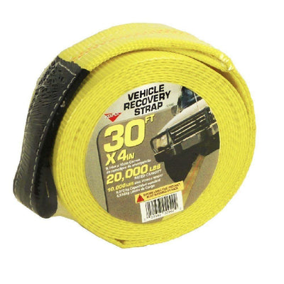 30 ft. x 4 in. x 20,000 lbs. Vehicle Recovery Strap with Protected Loops - Super Arbor