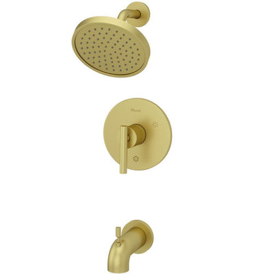 Contempra 1-Handle Tub and Shower Faucet Trim Kit in Brushed Gold (Valve Not Included) - Super Arbor