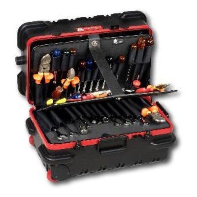 14 in. Slim Line Military-Style Wheeled Tool Case in Black - Super Arbor