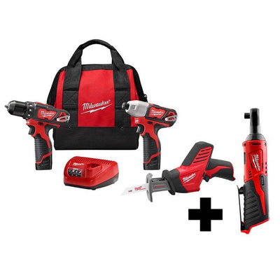 M12 12-Volt Lithium-Ion Cordless Combo Kit (3-Tool) with M12 3/8 in. Ratchet - Super Arbor