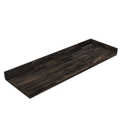 73 in. x 24 in. x 1 in. Acacia Vanity Top with Backsplash, Espresso - Super Arbor