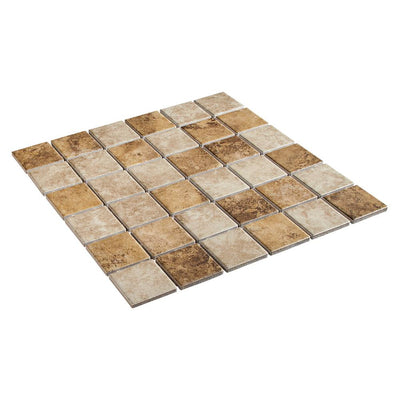 Daltile Rio Mesa Desert Sand 12 in. x 12 in. x 6 mm Ceramic Mosaic Floor and Wall Tile (1 sq. ft. / piece) - Super Arbor